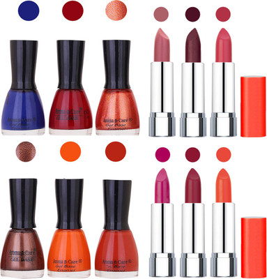 

Aroma Care Wholesale Rate Combo of Nail Polish and Rythm Lipstick 076(Set of 12)