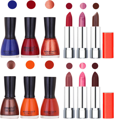 

Aroma Care Wholesale Rate Combo of Nail Polish and Rythm Lipstick 089(Set of 12)