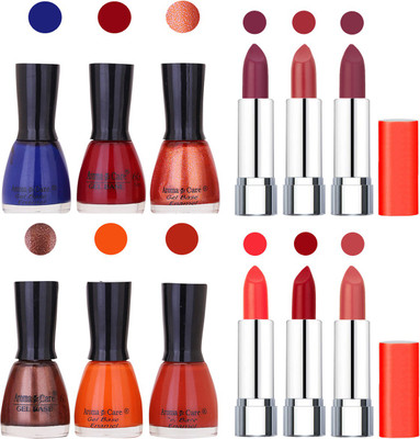 

Aroma Care Wholesale Rate Combo of Nail Polish and Rythm Lipstick 100(Set of 12)