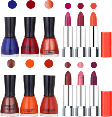 

Aroma Care Wholesale Rate Combo of Nail Polish and Rythm Lipstick 132(Set of 12)