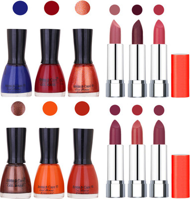 Aroma Care Wholesale Rate Combo of Nail Polish and Rythm Lipstick 069(Set of 12)