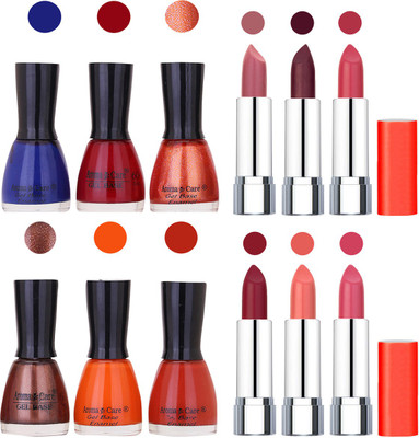 

Aroma Care Wholesale Rate Combo of Nail Polish and Rythm Lipstick 072(Set of 12)
