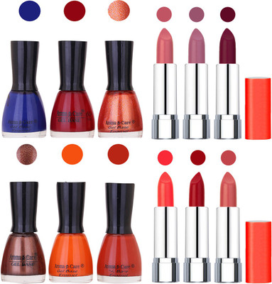 

Aroma Care Wholesale Rate Combo of Nail Polish and Rythm Lipstick 113(Set of 12)