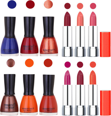 

Aroma Care Wholesale Rate Combo of Nail Polish and Rythm Lipstick 121(Set of 12)
