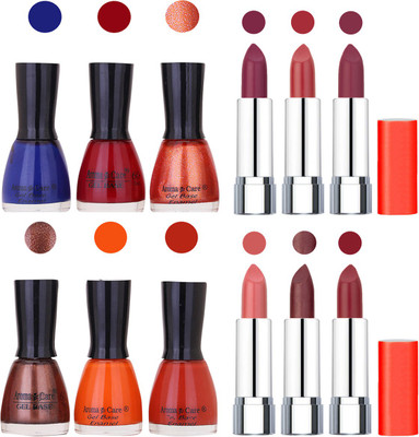 

Aroma Care Wholesale Rate Combo of Nail Polish and Rythm Lipstick 102(Set of 12)