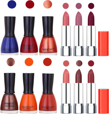 

Aroma Care Wholesale Rate Combo of Nail Polish and Rythm Lipstick 115(Set of 12)
