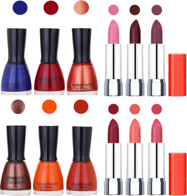 

Aroma Care Wholesale Rate Combo of Nail Polish and Rythm Lipstick 082(Set of 12)