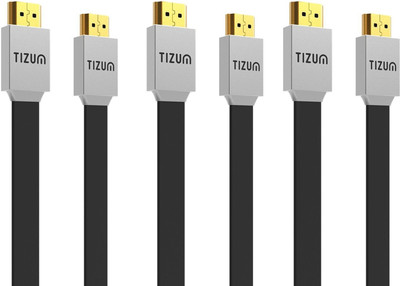 

TIZUM (3-PACK) “Fusion”- HDMI 2.0 -Gold Plated-High Speed Data 18Gbps, 3D, 4K, HD 1080p (3.3 Ft/ 1M X 3) HDMI Cable(Compatible with Mobile, Laptop, Tablet, Mp3, Gaming Device, Multicolor)