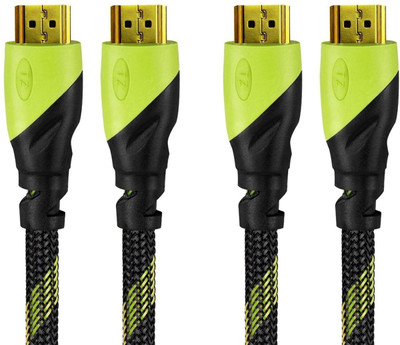 

TIZUM (2-PACK) “Aura” HDMI 1.4 -Gold Plated-High Speed Data 10.2Gbps, 3D, 4K, HD 1080P (5 Ft/ 1.5 M X 2) HDMI Cable(Compatible with Mobile, Laptop, Tablet, Mp3, Gaming Device, Green)