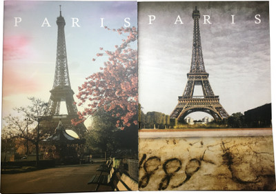 GOONJ CREATIONS Paris Travel Notebook Series 2 ( set of 2 ) A4 Notebook Ruled 160 Pages(Multicolor, Pack of 2)