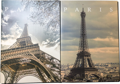 GOONJ CREATIONS Paris Travel Notebook Series 1 ( set of 2 ) A4 Notebook Ruled 160 Pages(Multicolor, Pack of 2)