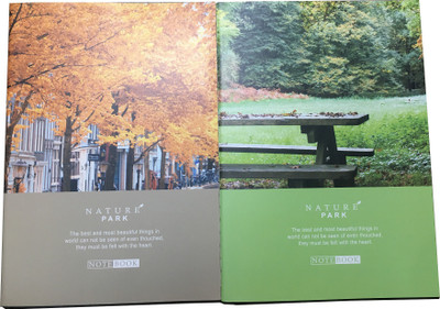 GOONJ CREATIONS Love Nature Notebook Series 2 ( set of 2 ) A4 Notebook Ruled 160 Pages(Green , Orange, Pack of 2)