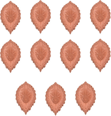 

finamics Traditional Designer diwali diya online sale Earthenware (Pack of 11) Table Diya Set(Height: 1 inch)