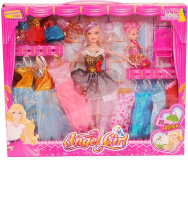 

Ktkashish Toys kt kashish toys Barbie Fashions and Accessories, Multi Color (Multicolor)(Pink)
