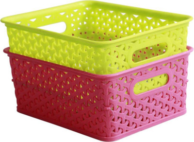 

Jai Narayani Enterprises Plastic Fruit & Vegetable Basket(Green, Pink)
