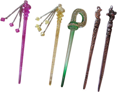 

Style Tweak combo of juda sticks Bun Stick(Multicolor)