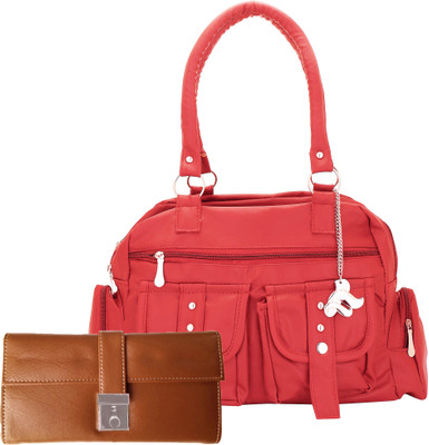 

Lady bar Shoulder Bag(Pink, Tan)