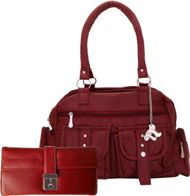 

Lady bar Shoulder Bag(Maroon, Red)
