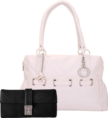 

Lady bar Shoulder Bag(White, Black), Black;white