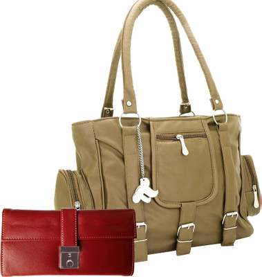 

Lady bar Shoulder Bag(Tan, Red), Red;tan