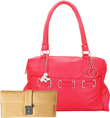 

Lady bar Shoulder Bag(Pink, Beige), Beige;pink