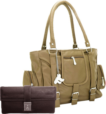 

Lady bar Shoulder Bag(Tan, Brown), Brown;tan