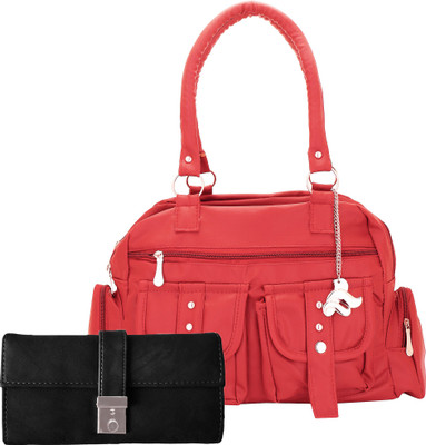 

Lady bar Shoulder Bag(Pink, Black), Black;pink