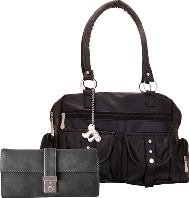 

Lady bar Shoulder Bag(Black, Grey)