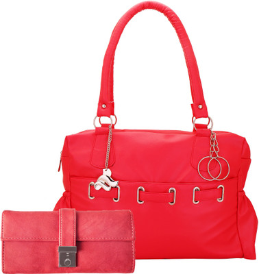

Lady bar Shoulder Bag(Red, Pink), Pink;red