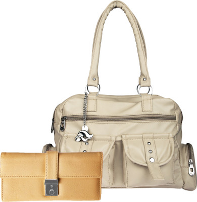 

Lady bar Shoulder Bag(Beige)