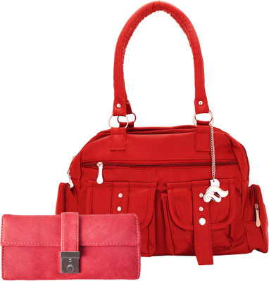 

Lady bar Shoulder Bag(Red, Pink), Pink;red