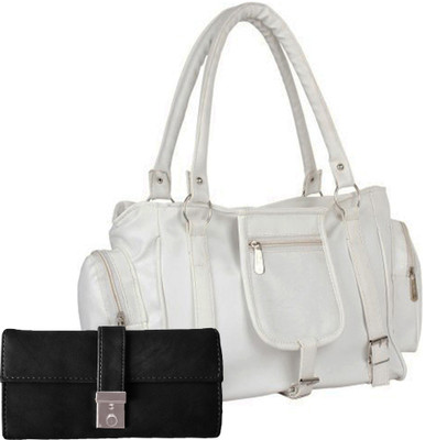 

Lady bar Shoulder Bag(White, Black), Black;white