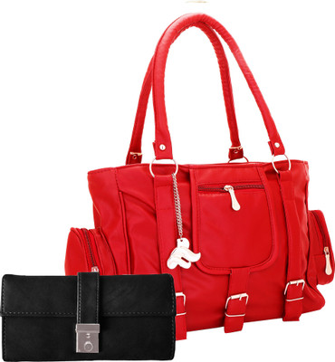 

Lady bar Shoulder Bag(Red, Black), Black;red