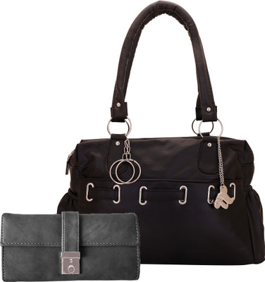 

Lady bar Shoulder Bag(Black, Grey)