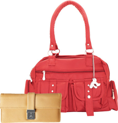 

Lady bar Shoulder Bag(Pink, Beige), Beige;pink