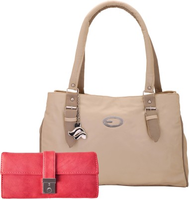 

Lady bar Shoulder Bag(Tan, Pink), Pink;tan