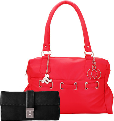 

Lady bar Shoulder Bag(Red, Black), Black;red