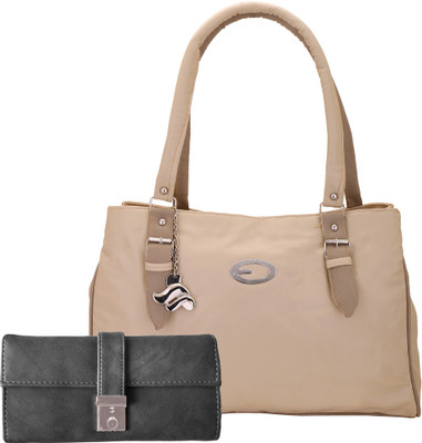 

Lady bar Shoulder Bag(Tan, Grey), Grey;tan