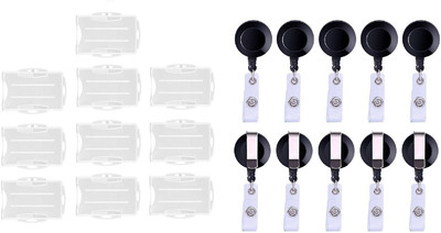 

FINDSTUFF Plastic ID Badge Reel, ID Badge Holder(Pack of 10)