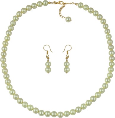 Pearlz Ocean Alloy Gold-plated Green Jewellery Set(Pack of 1)