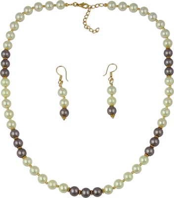 Pearlz Ocean Alloy Gold-plated Green, Pink Jewellery Set(Pack of 1)