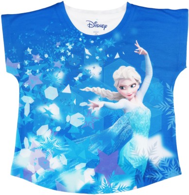 FROZEN Girls Casual Polycotton Top(Blue, Pack of 1)