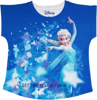 FROZEN Girls Casual Polycotton Top(Blue, Pack of 1)