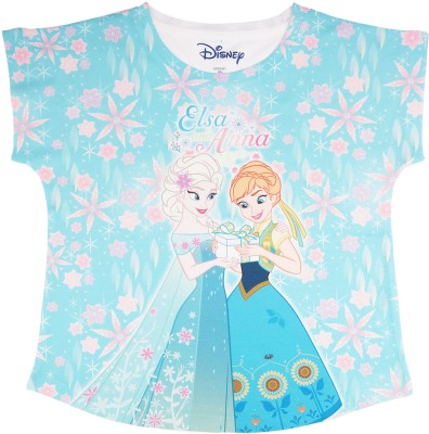 FROZEN Girls Casual Polycotton Top(Blue, Pack of 1)