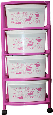 

ShopyBucket High Quality Long lasting Stroage Box Plastic Kitchen Rack(Pink)