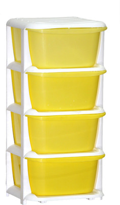 

ShopyBucket High Quality Long lasting Stroage Box Plastic Free Standing Chest of Drawers(Finish Color - Yellow, Door Type- Framed Sliding)