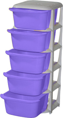 

ShopyBucket High Quality Long lasting Stroage Box Plastic Free Standing Chest of Drawers(Finish Color - Purple, Door Type- Framed Sliding)