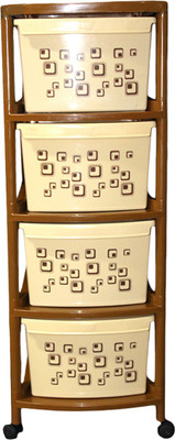 

ShopyBucket High Quality Long lasting Stroage Box Plastic Kitchen Rack(Brown)