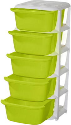 

ShopyBucket High Quality Long lasting Stroage Box Plastic Free Standing Chest of Drawers(Finish Color - Green, Door Type- Framed Sliding)