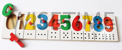 

Little Genius Number wooden puzzle (0-9 with knobs)(Multicolor)